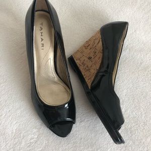 Tahari Peep Toe Black Heels - size 6